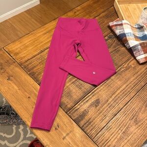 Pink lululemon wonder train leggings